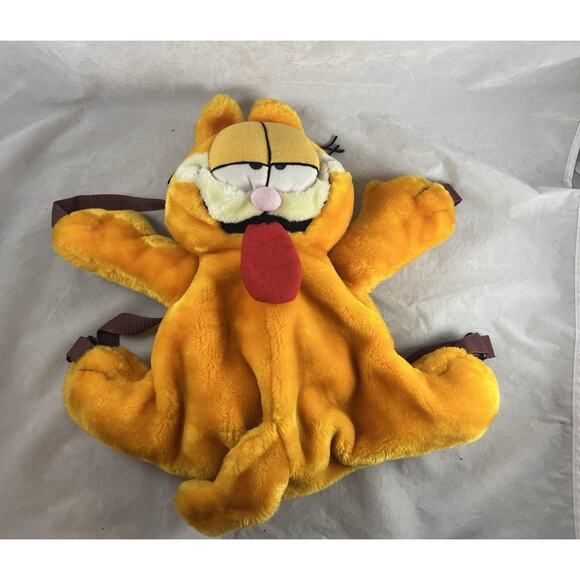 Garfield Cat Plush Backpack Adjustable Straps Zipper Pouch 15 x 18 - Picture 1 of 5